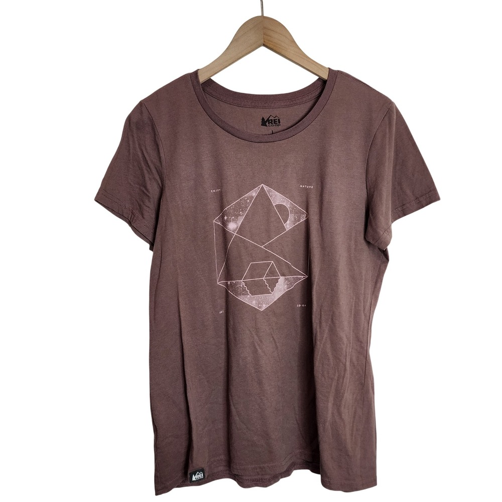 REI Co-op Shirt Women's Large‎ Short Sleeve Brown Pink